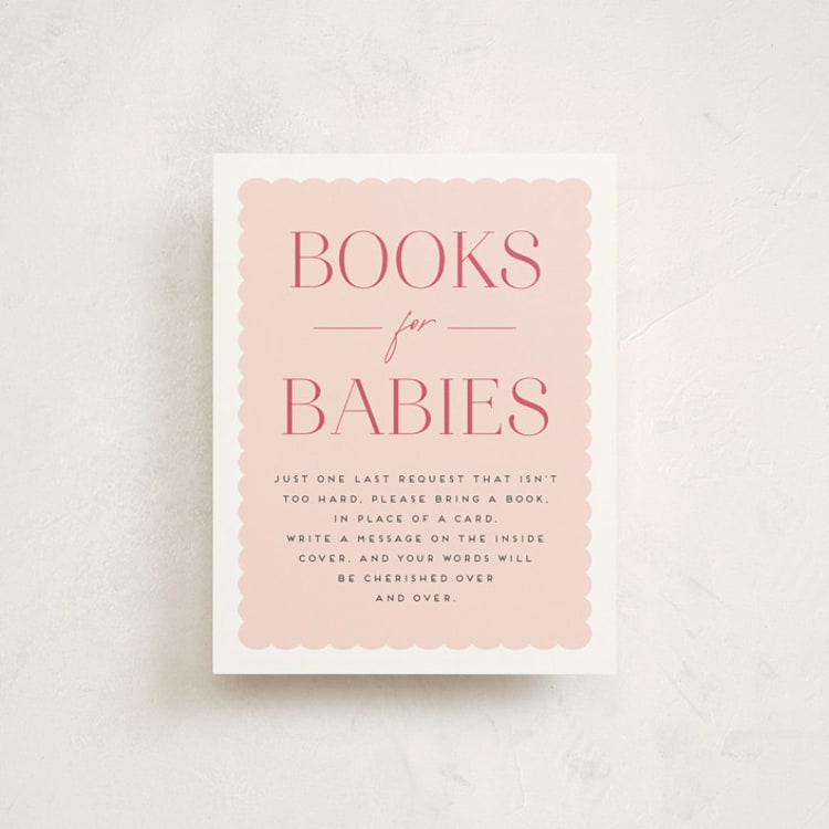 "Due With Two" - Baby Shower Insert Cards in Carnation by Erica Krystek - Front
