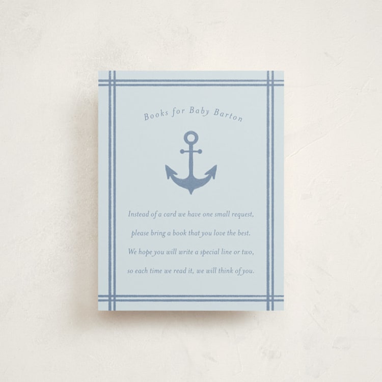 "Ahoy" - Baby Shower Insert Cards in Sea by Brynne Foster - Front