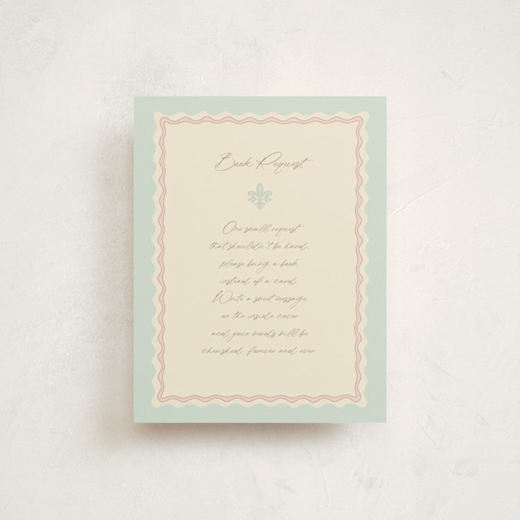 "Precious" - Baby Shower Insert Cards in Mint by Tina Faselli - Front
