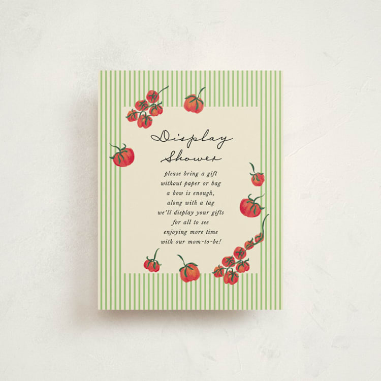"Petit Pomodoro" - Baby Shower Insert Cards in Lime by Jackie Crawford - Front
