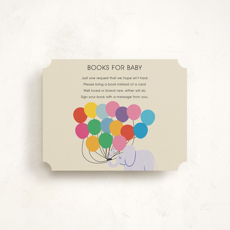"elephant parade" - Baby Shower Insert Cards in Cream by Harriet Richter - Front