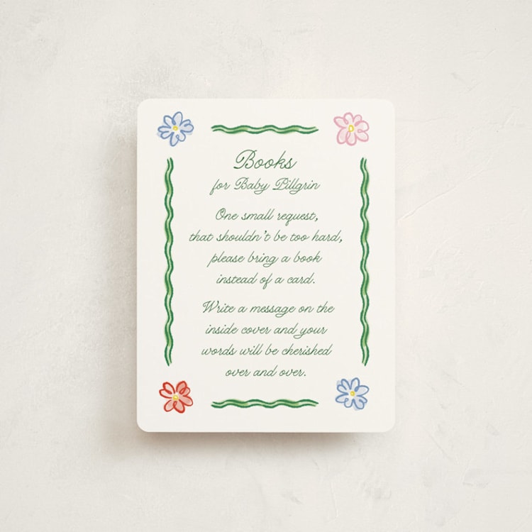 "Dilleto" - Baby Shower Insert Cards in Garden by Pati Cascino - Front