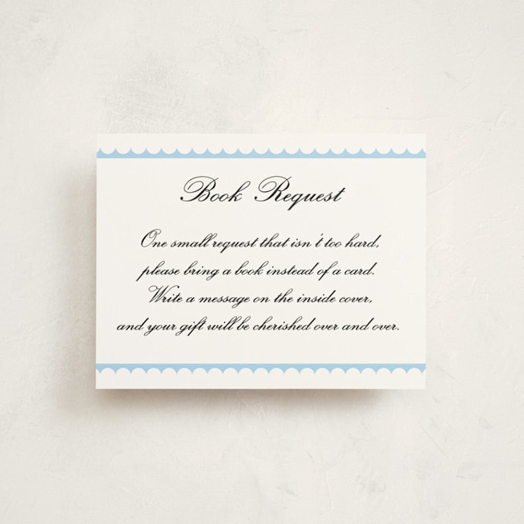 "Sweetly Scalloped" - Baby Shower Insert Cards in Sky by Catherine Culvenor - Front