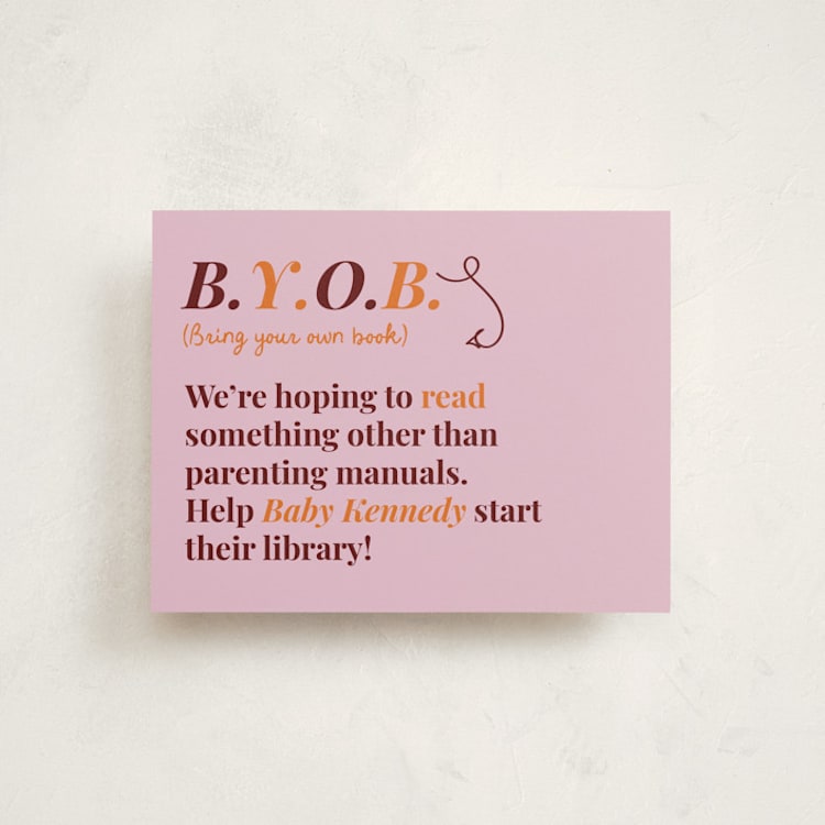 "Increasingly Uncomfortable Pregnant Person" - Baby Shower Insert Cards in Pomegranate by Madison Kic - Front