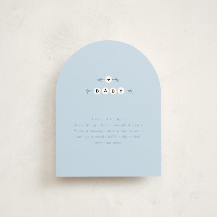 "Mom Era" - Baby Shower Insert Cards in Aqua by Baumbirdy - Front