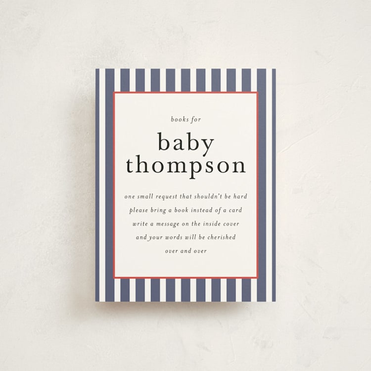 "My Lobster" - Baby Shower Insert Cards in Denim by Wendy Taylor - Front