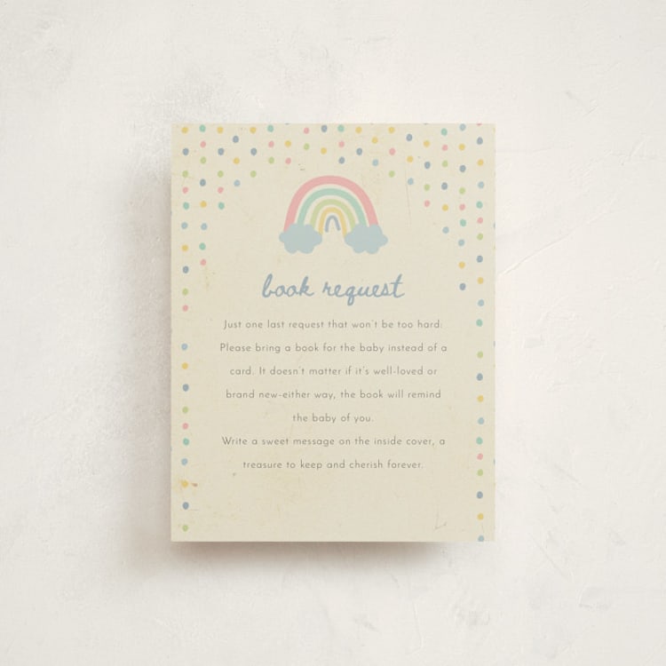 "Rainbow Sprinkles" - Baby Shower Insert Cards in Sweet Mint by Ilene Guy - Front