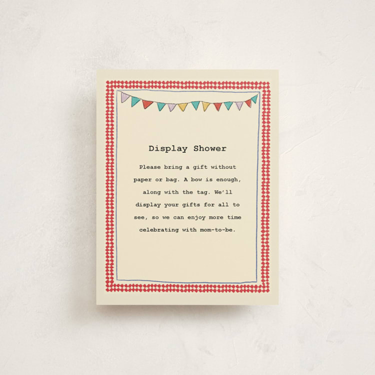"Illustrated Circus Theme with Juggling Bear" - Baby Shower Insert Cards in Crimson by Noun New York - Front