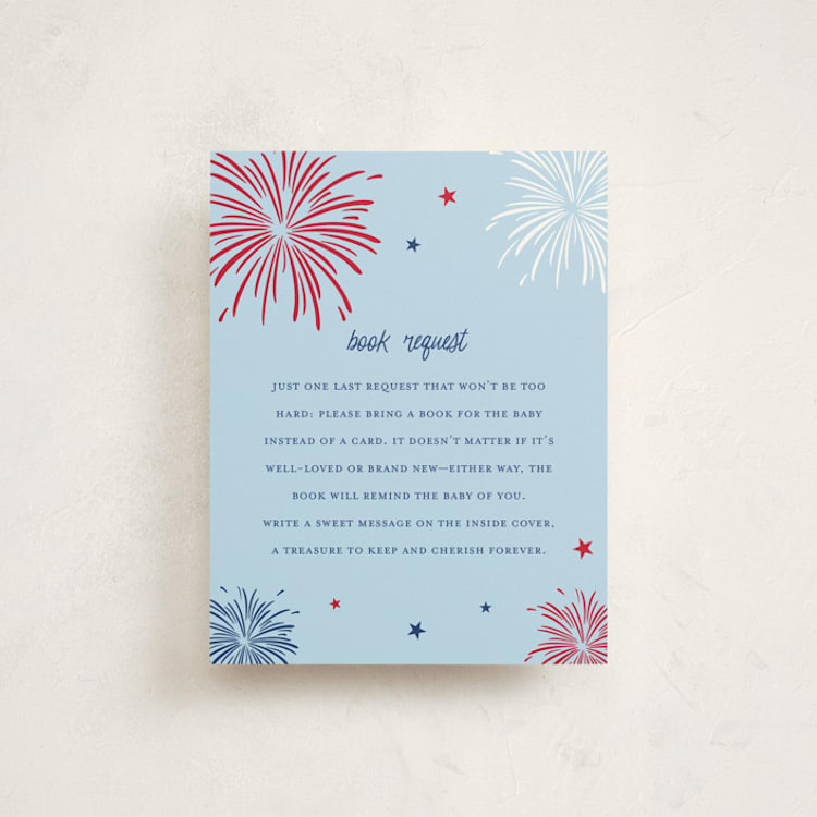 "Americana" - Baby Shower Insert Cards in Navy by Ilene Guy - Front