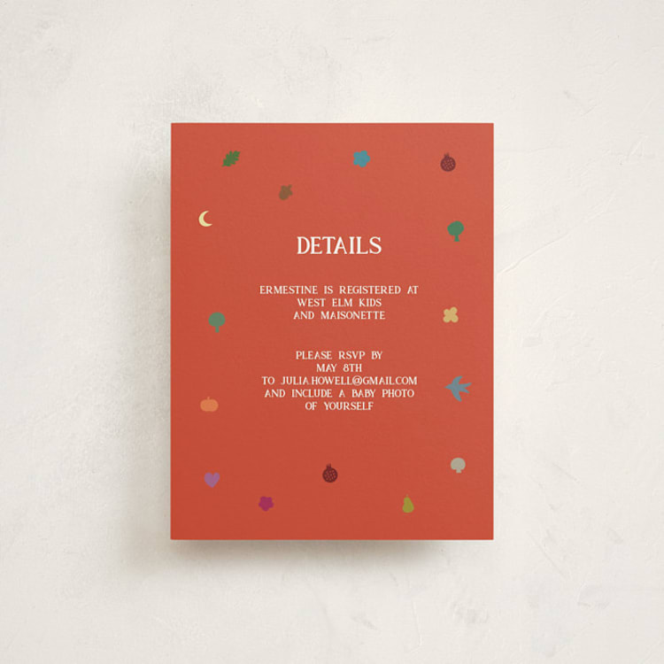 "Fall baby" - Baby Shower Insert Cards in Cocoa by Studio Suku - Front