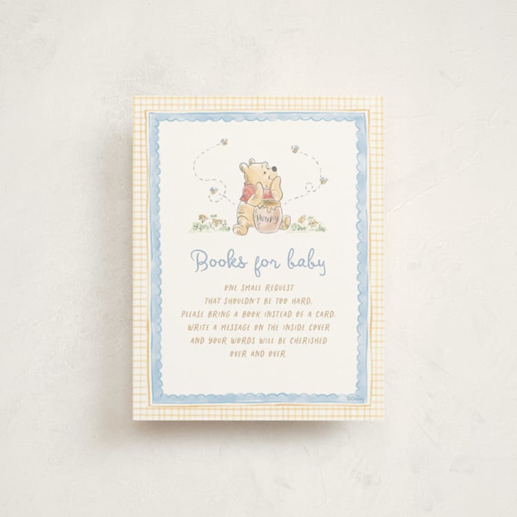 "Disney's Winnie The Pooh and a Lil Hunny" - Baby Shower Insert Cards in Pond by Creo Study - Front