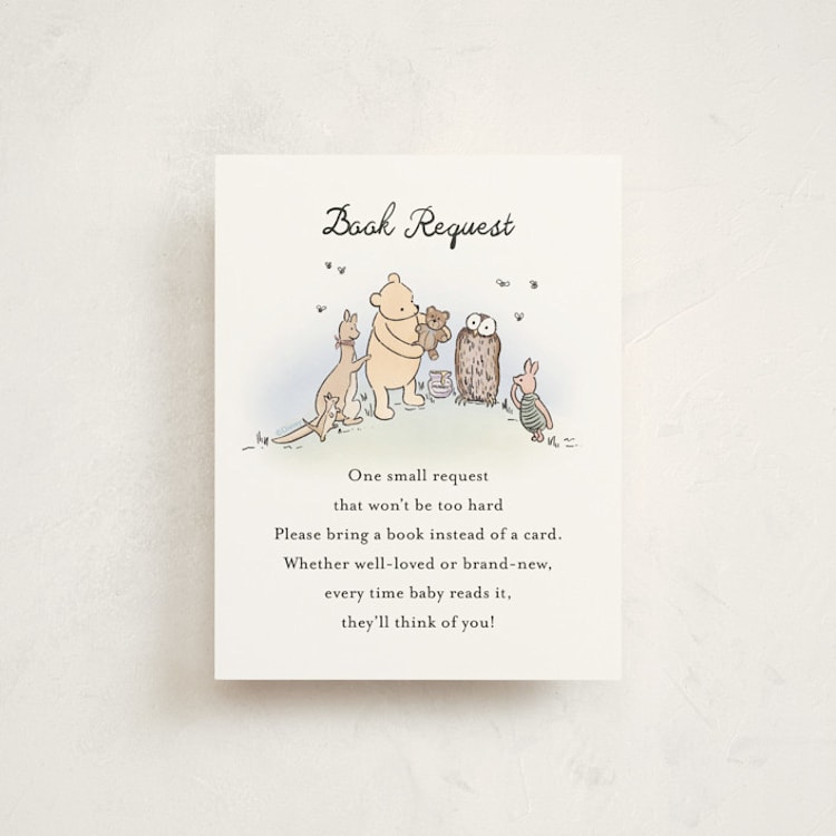 "Disney's Winnie the Pooh Mom to Bee" - Baby Shower Insert Cards in Powder by Becky Nimoy - Front