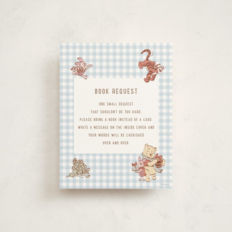 "Disney's Winter Pooh" - Baby Shower Insert Cards in Sky by Teju Reval - Front