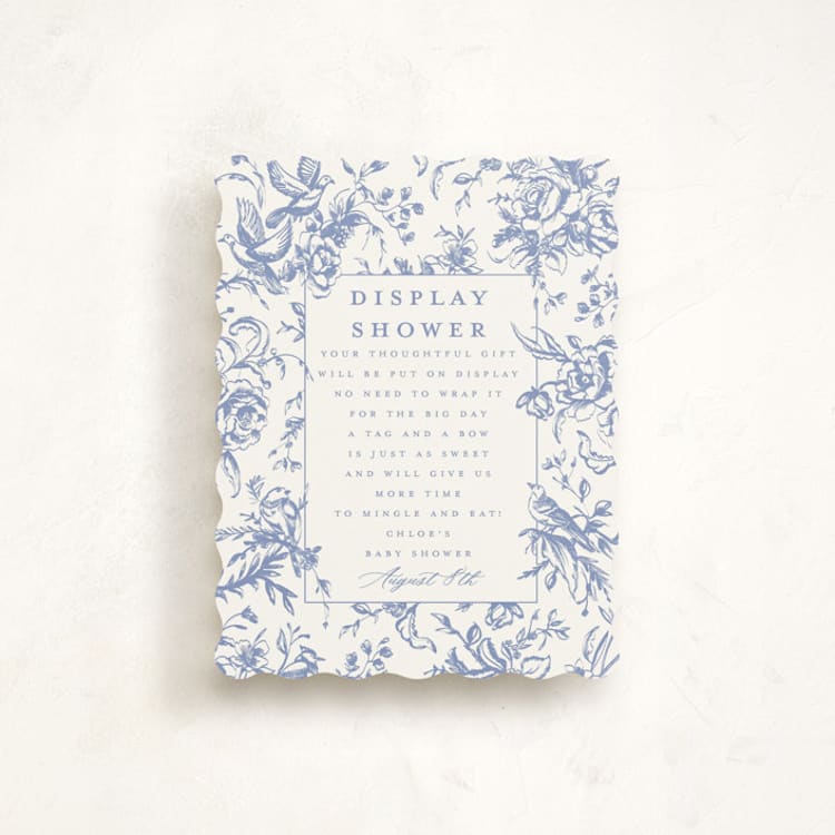 "Dreamy Toile" - Baby Shower Insert Cards in Blueberry by Teju Reval - Front
