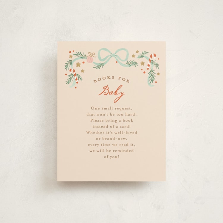 "Little Sugar Plum" - Baby Shower Insert Cards in Cream by Jennifer Wick - Front