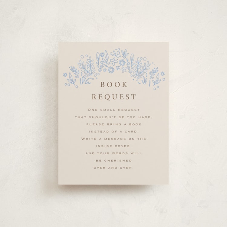 "Blooming Foil Oval" - Baby Shower Insert Cards in Bluebell by Hannah Williams - Front