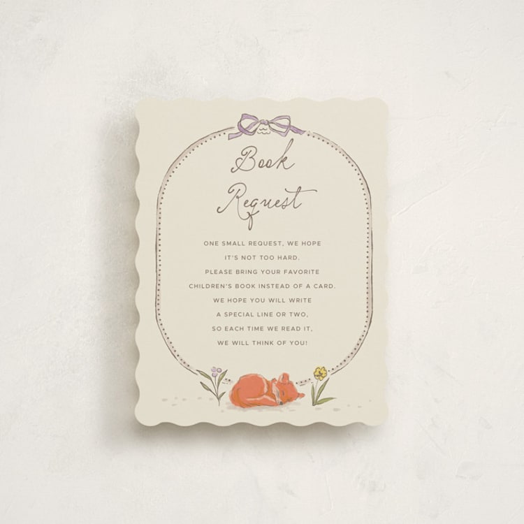 "Woodland Magic" - Baby Shower Insert Cards in Linen by Vera Lim - Front