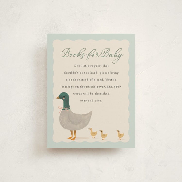 "Vintage Ducklings" - Baby Shower Insert Cards in Pond by Karidy Walker - Front