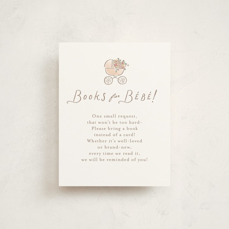 "A day in Paris" - Baby Shower Insert Cards in Strawberry by Jennifer Wick - Front