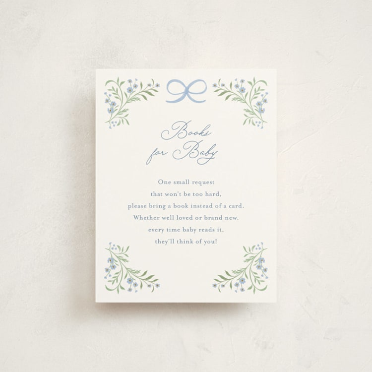 "Darling" - Baby Shower Insert Cards in Sky by Paper Raven Co. - Front
