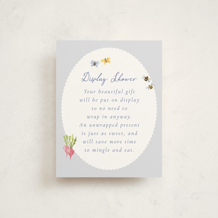"Grown with love" - Baby Shower Insert Cards in Sky by frau brandt - Front