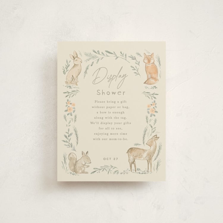 "Vintage woodland" - Baby Shower Insert Cards in Ginger by Creo Study - Front