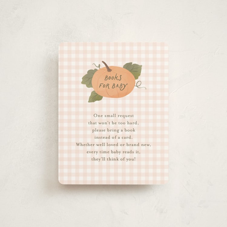 "Pumpkin Patch" - Baby Shower Insert Cards in Pumpkin by Paper Raven Co. - Front