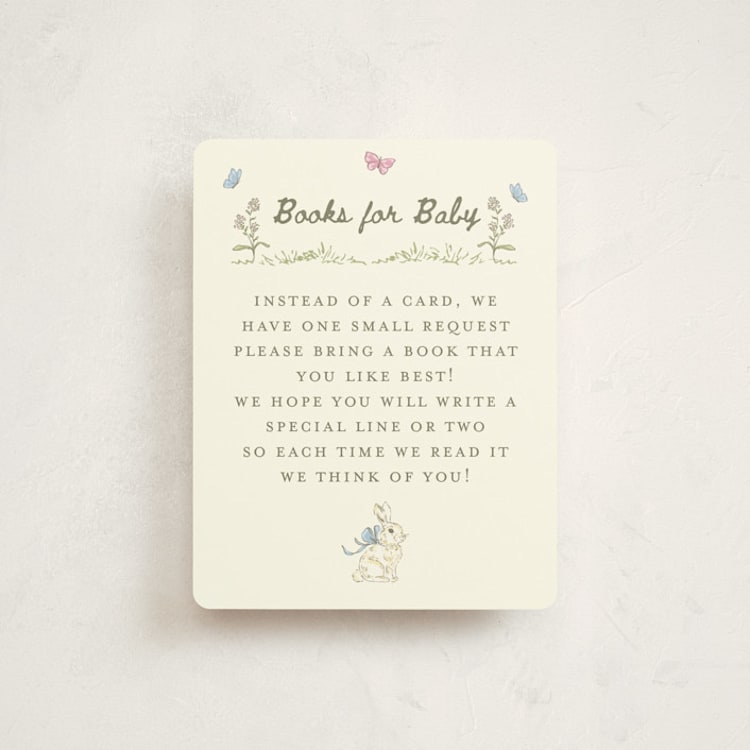 "Somebunny Special Storybook" - Baby Shower Insert Cards in Grass by Holton Art and Design - Front