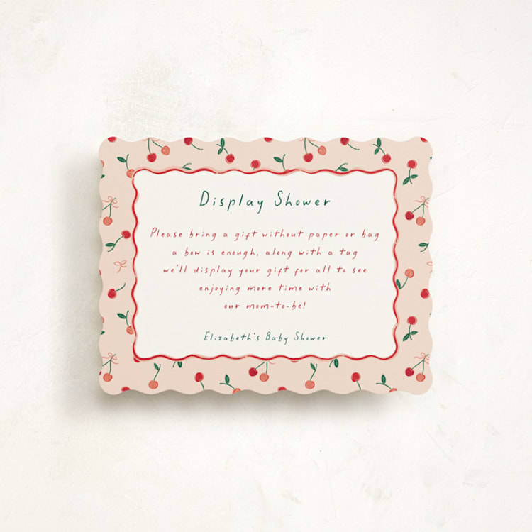 "Cherry Sweet" - Baby Shower Insert Cards in Cherry Pie by Erin German - Front