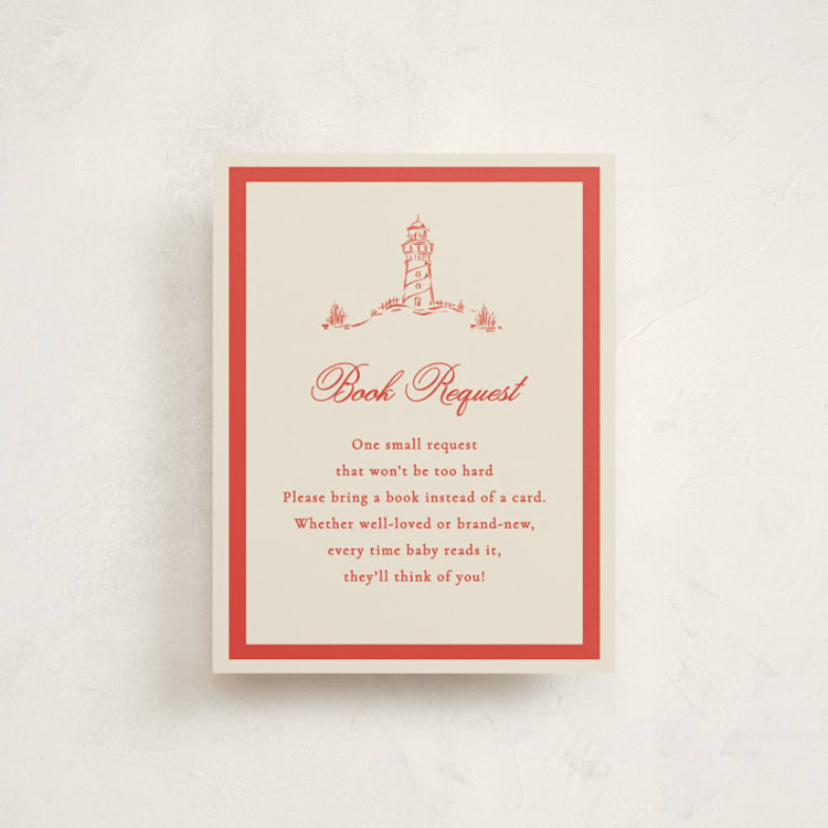 "Kitty Hawk" - Baby Shower Insert Cards in Lobster by Jackie Crawford - Front