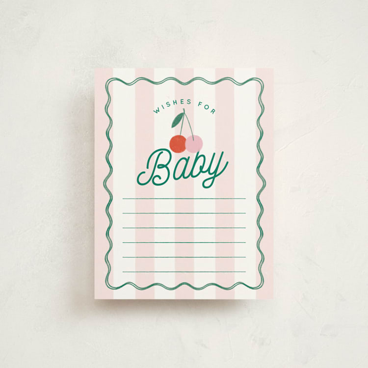 "Tiny Cherry On Top" - Baby Shower Insert Cards in Petal by Kiersten Garner - Front
