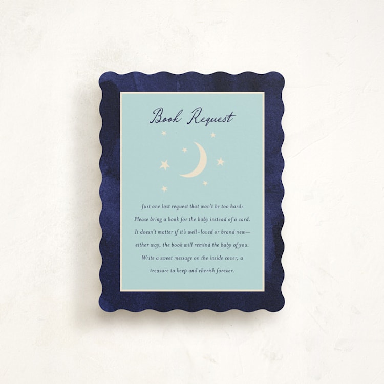 "Midnight Stars" - Baby Shower Insert Cards in Midnight by Ilene Guy - Front