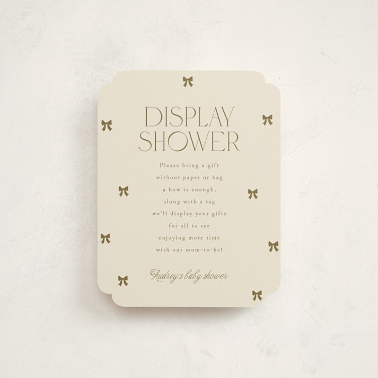 "Mini Bows" - Baby Shower Insert Cards in Vanilla by Vera Lim - Front