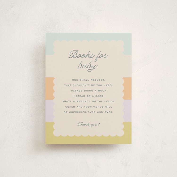 "Striped" - Baby Shower Insert Cards in Wildflower by Pixel and Hank - Front