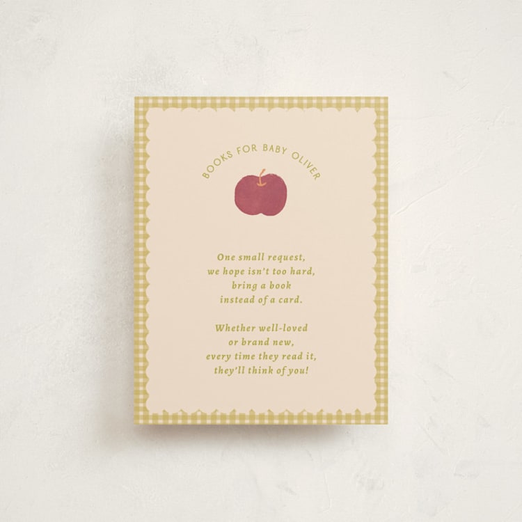 "Apple Orchard" - Baby Shower Insert Cards in Blueberry by Natalie Rae - Front
