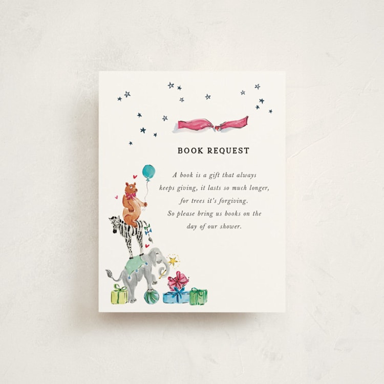 "Favorite Things" - Baby Shower Insert Cards in Celestial by Jill Delavan - Front