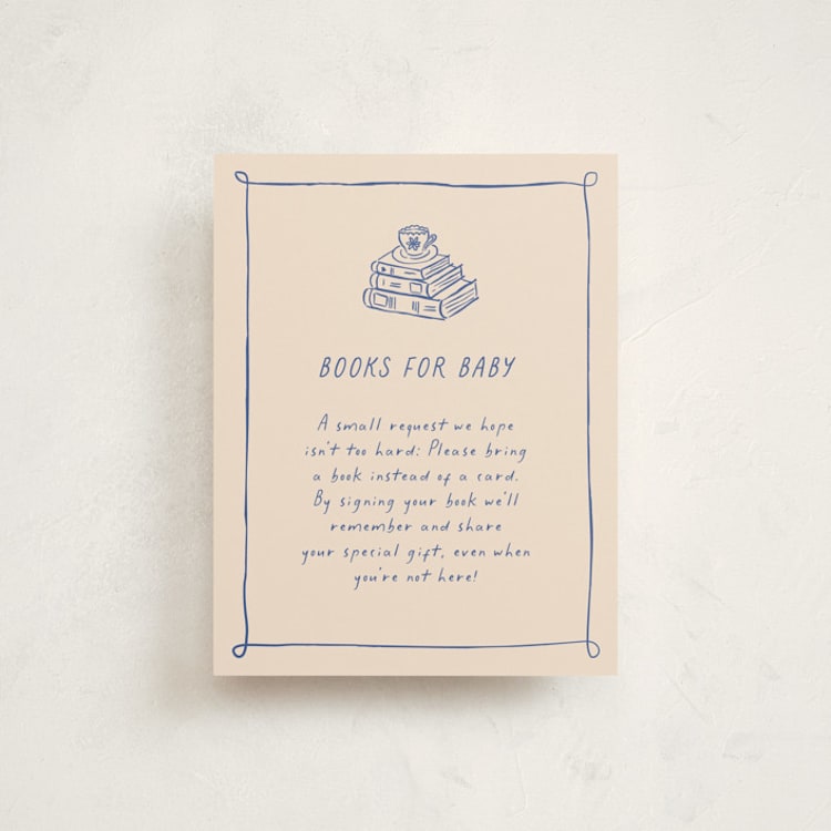 "Doodle Tea Party" - Baby Shower Insert Cards in Fine China by Carmia C. - Front