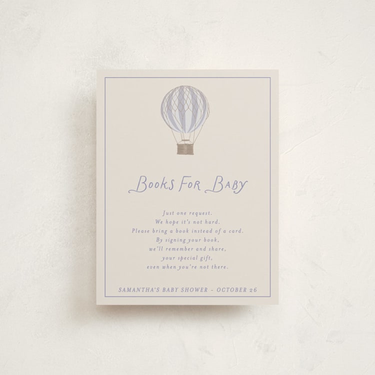 "Balloons" - Baby Shower Insert Cards in Bluebird by Kampai Designs - Front