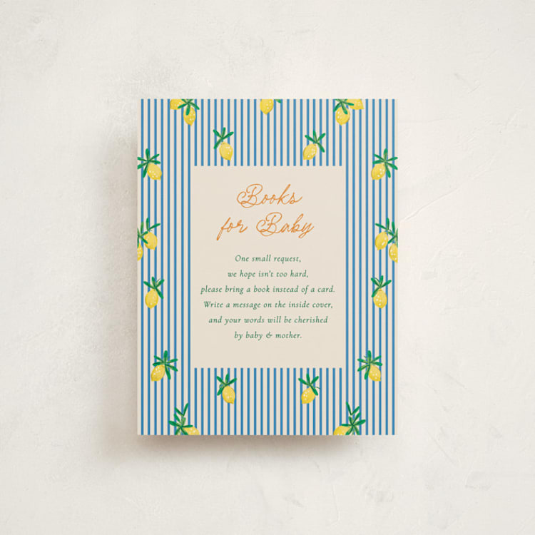 "Petit Lemon" - Baby Shower Insert Cards in Cinque Terre by Jackie Crawford - Front