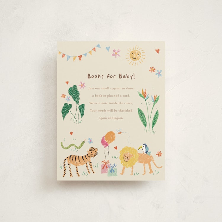 "A Little Wild One Baby Shower" - Baby Shower Insert Cards in Linen by Celine Nguyen - Front