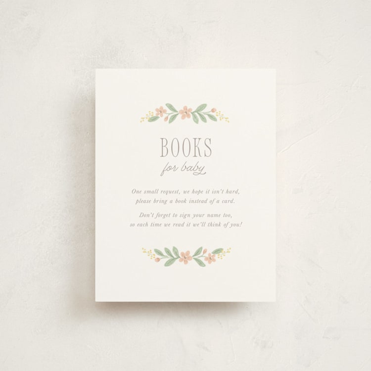 "Bunny Crest" - Baby Shower Insert Cards in Cornflower by Laura Hankins - Front