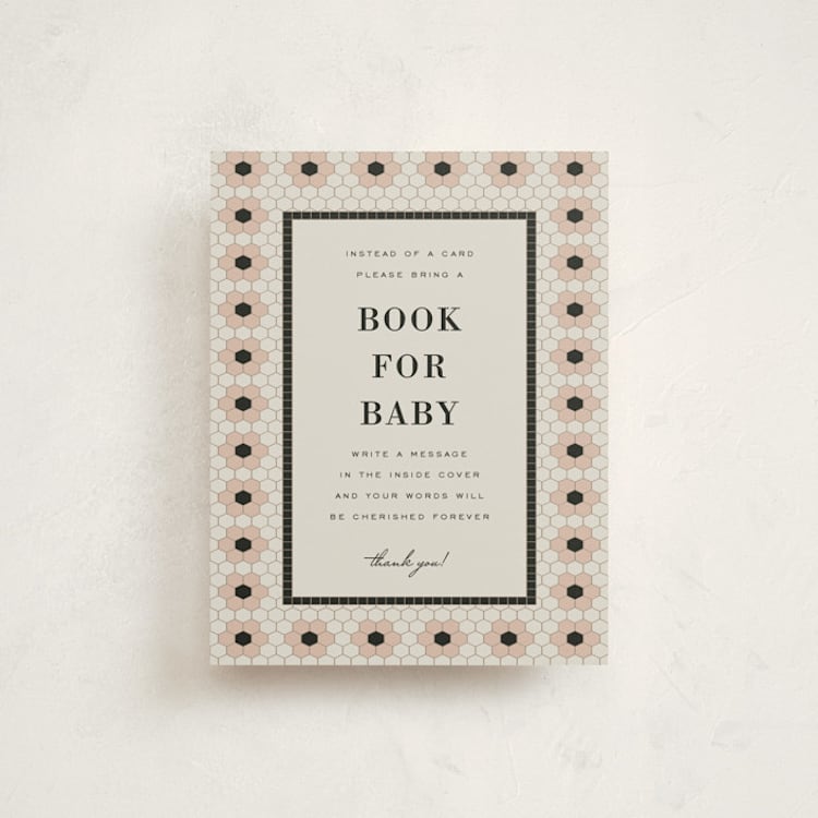 "Bebe Bistro" - Baby Shower Insert Cards in Blush by Sierra Lee - Front