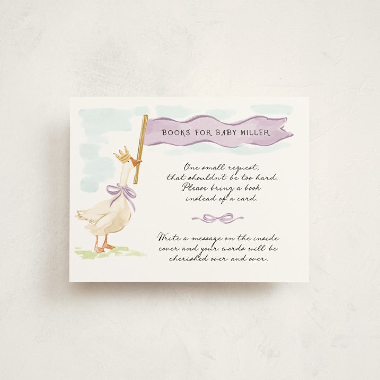 "Cute Goose almost loose" - Baby Shower Insert Cards in Berry by Pati Cascino - Front