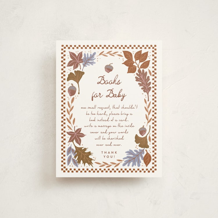 "Fall in Love" - Baby Shower Insert Cards in Latte by Alethea and Ruth - Front