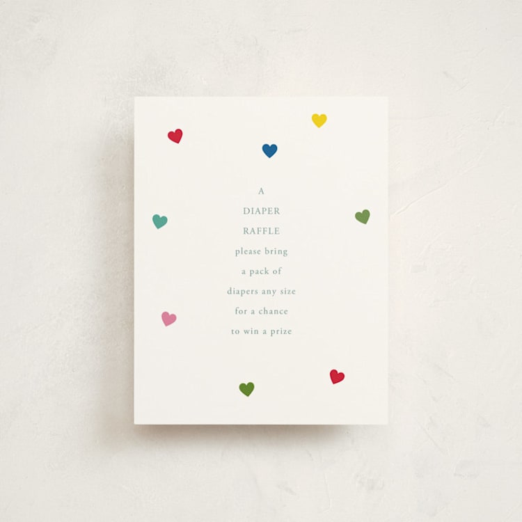 "Heartfelt" - Baby Shower Insert Cards in Candy by Baumbirdy - Front
