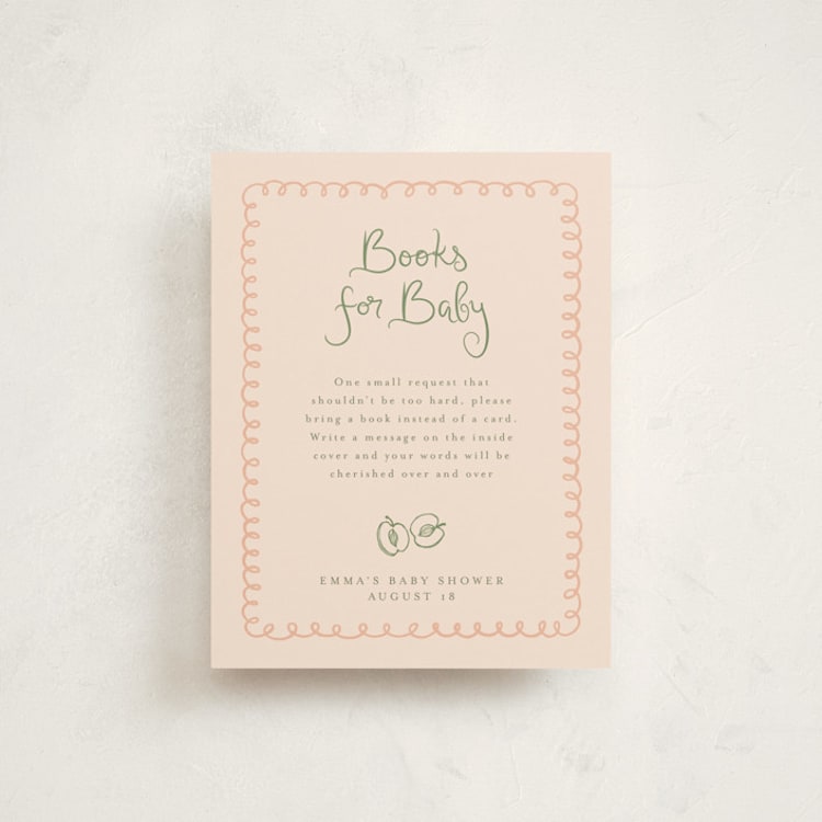 "Locally Grown Baby Shower" - Baby Shower Insert Cards in Grapefruit by Reilly Kavanaugh - Front