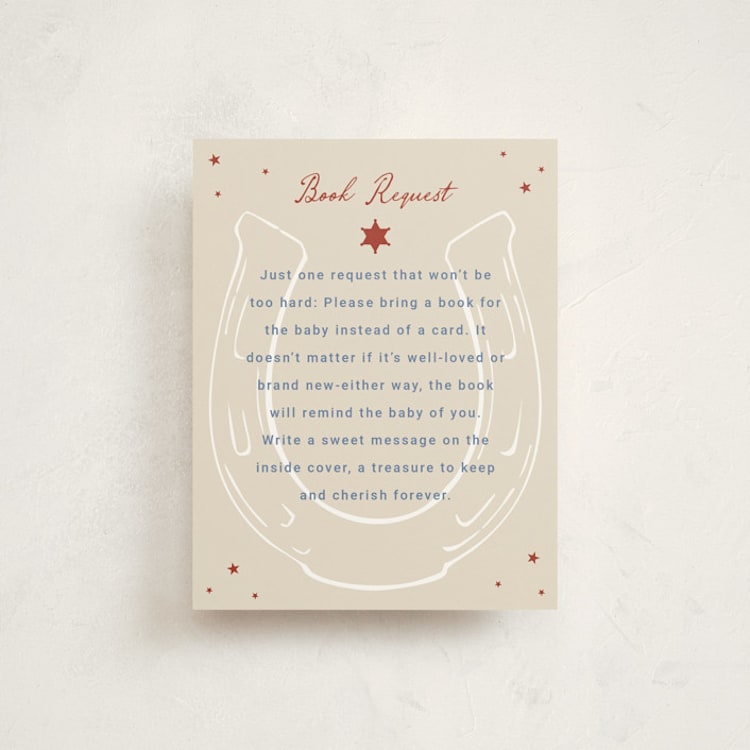 "Baby Sheriff" - Baby Shower Insert Cards in Cream by Ilene Guy - Front