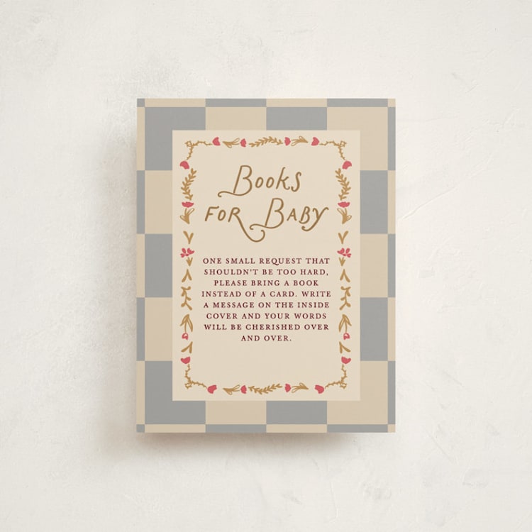 "Dream Pony" - Baby Shower Insert Cards in Slate by Maja Cunningham - Front