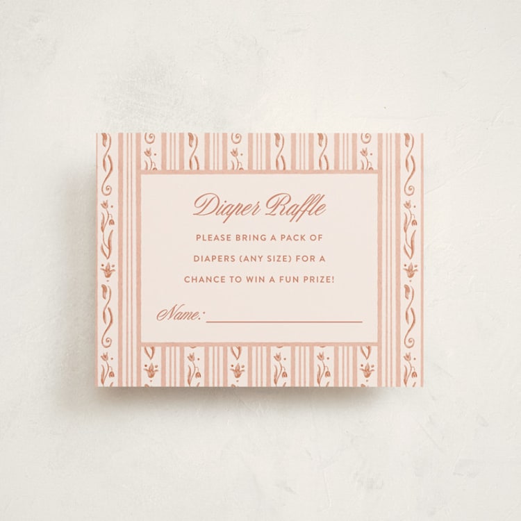 "Watercolor Stork Baby Shower Invitation" - Baby Shower Insert Cards in Blush by Kaylee Morgan - Front