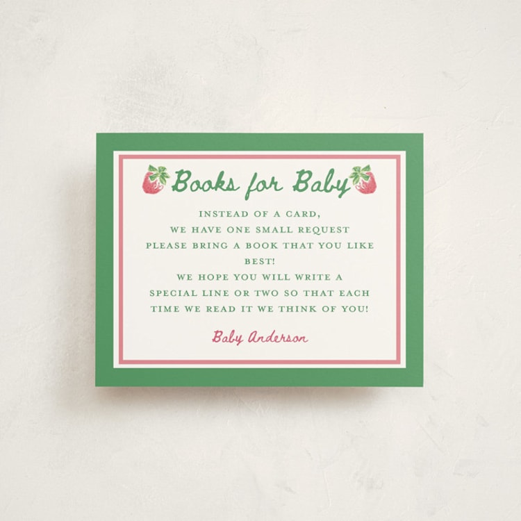 "Someone Berry Special" - Baby Shower Insert Cards in Strawberry by Holton Art and Design - Front